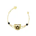 Kahila's Gold - Plated Silver Bracelet with Black Onyx (KC120)