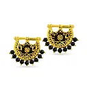 Kahila's Gold - Plated Silver Earring with Black Onyx Stone (KC111)