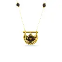 Kahila's Gold - Plated Silver Necklace with Black Onyx - Small (KC114)