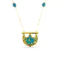 Kahila's Gold - Plated Silver Necklace with Turquoise - Small (KC89)