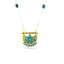 Kahila's Gold - Plated Silver Necklace with Turquoise Stone - Small (KC94)