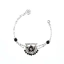 Kahila's Silver Bracelet with Black Onyx Stone (KC99)