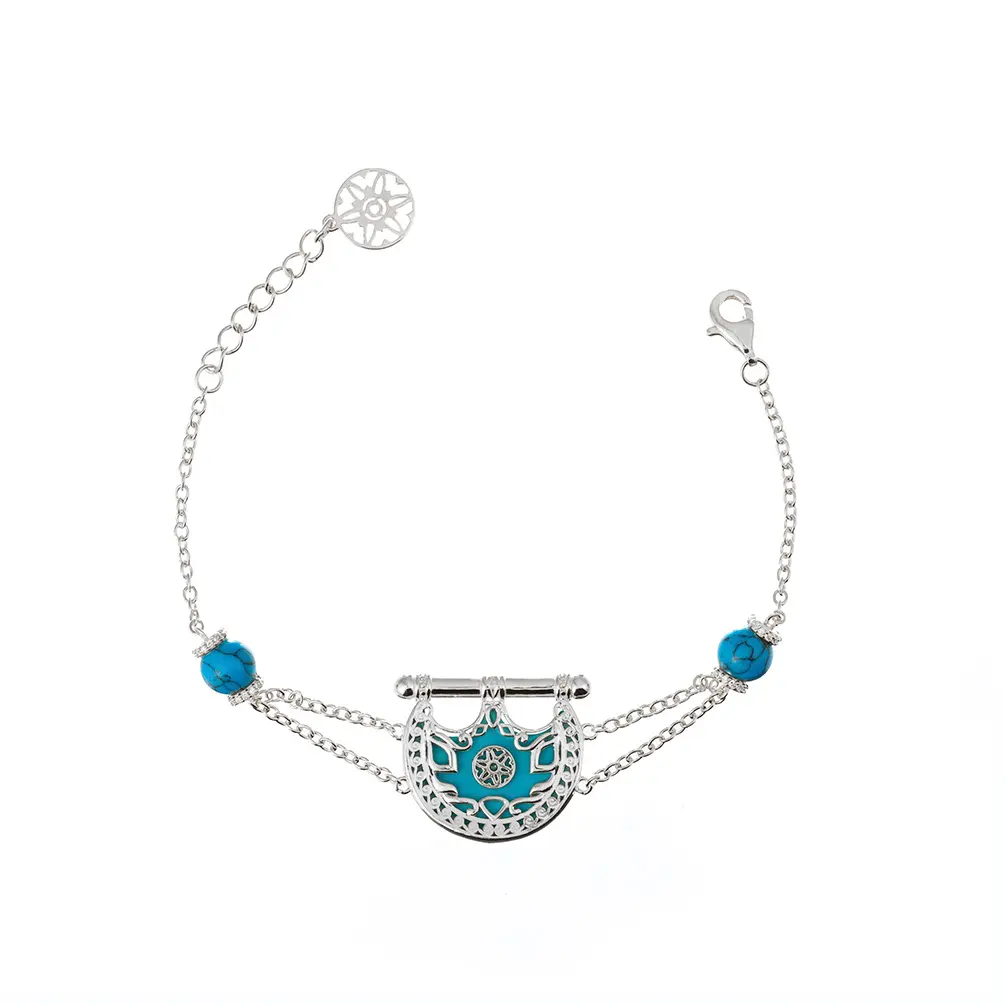 Kahila's Silver Bracelet with Turquoise (KC74)