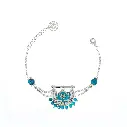 Kahila's Silver Bracelet with Turquoise Stone (KC75)