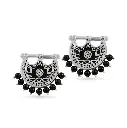 Kahila's Silver Earring with Black Onyx Stone (KC108)
