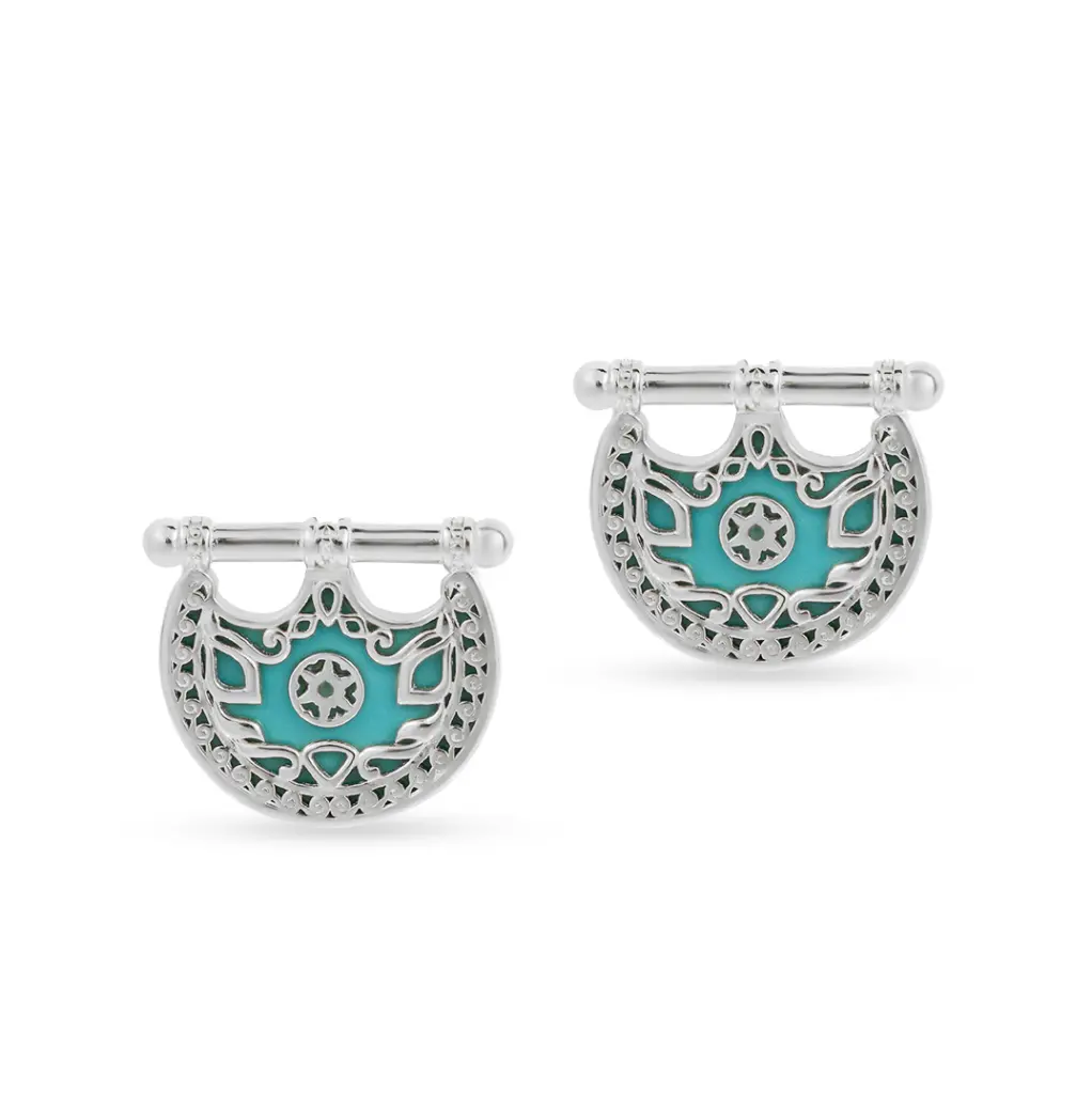 Kahila's Silver Earring with Turquoise (KC76)