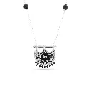 Kahila's Silver Necklace with Black Onyx Stone -Small (KC105)