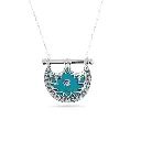Kahila's Silver Necklace with Turquoise - Large (KC68)
