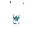 Kahila's Silver Necklace with Turquoise Stone and Drop - Small (KC71)