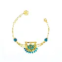 Kahilah's Gold-Plated Silver Bracelet with Turquoise Stone (KC85)