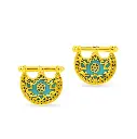 Kahilah's Gold-Plated Silver Earring with Turquoise (KC87)