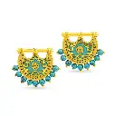 Kahilah's Gold-Plated Silver Earring with Turquoise Stone (KC86)