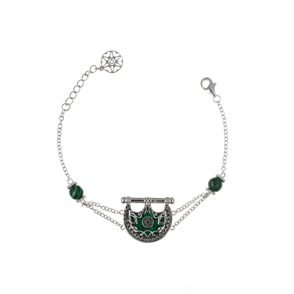 Kahilah's Silver Bracelet with Malachite stone  (KC18)