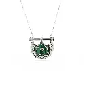 Kahilah's Silver Necklace with Malachite stone -small (KC31)