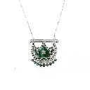 Kahilah's Silver Necklace with Malachite stone -small (KC34)