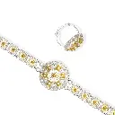 Omani Silver Bracelet & Ring, partially gold plated (OBRS176)