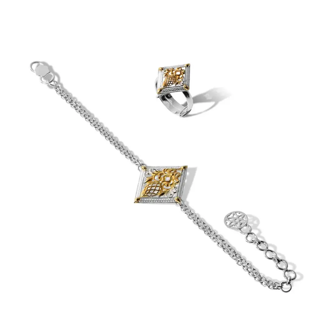 Omani Silver Bracelet & Ring, partialy gold plated (Teacher's Day 2022-2))
