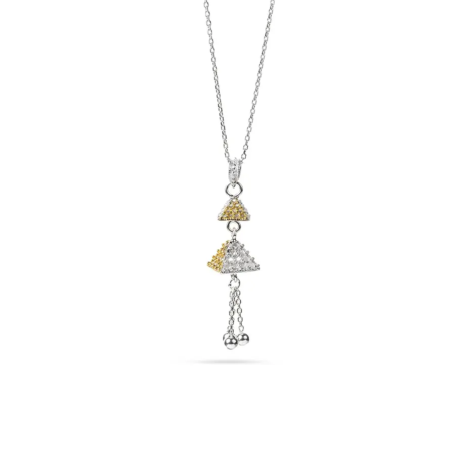 Omani Silver Necklace, partially gold plated (ON348)