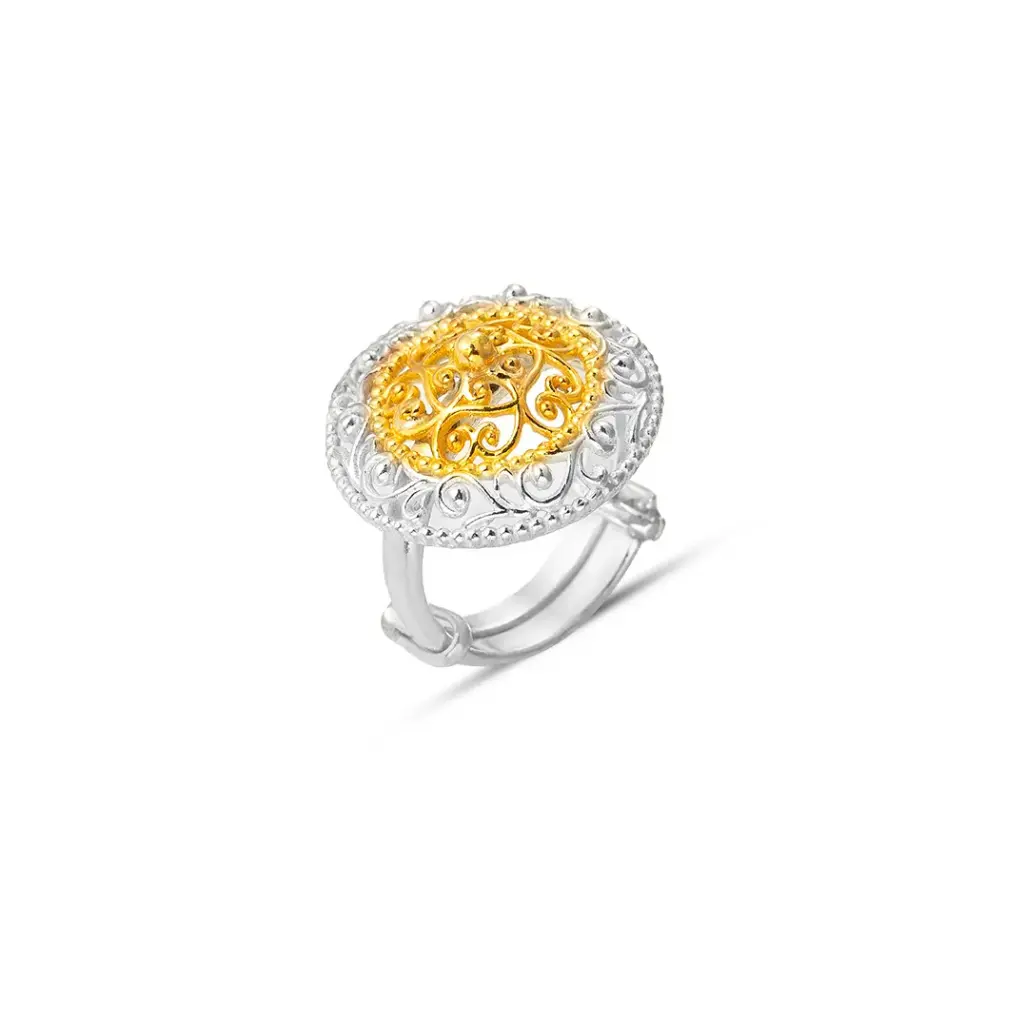 Omani Silver Ring, partialy gold plated  (OR56)