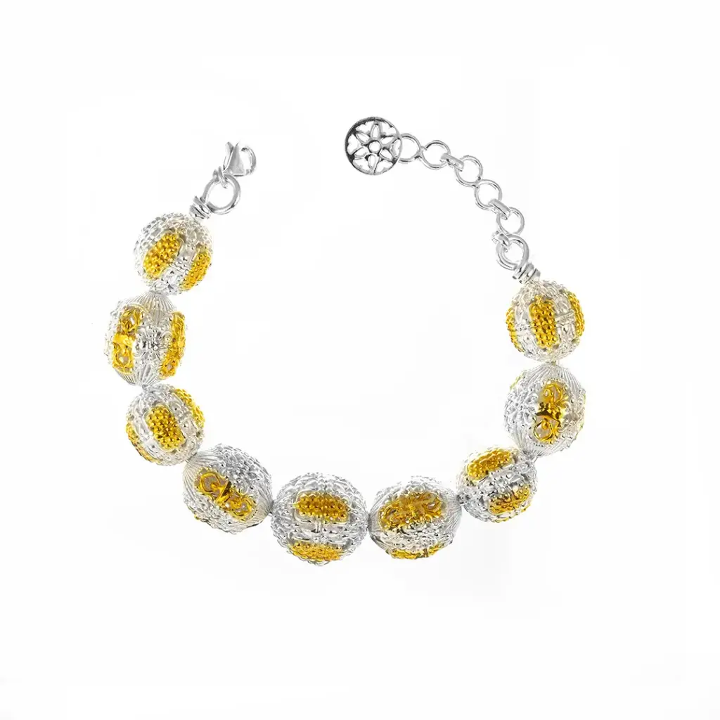 Omani Silver Teembe Bangle, partially gold plated (OTB83)