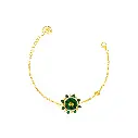 Spiky's Gold-Plated Silver Bracelet with Malachite stone