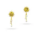 Spiky's Gold-Plated Silver Earring with Pearl and Drops