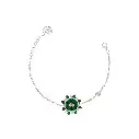 Spiky's Silver Bracelet with Malachite stone
