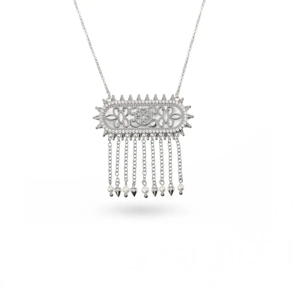 Alia's Silver Necklace with Drops - Small (AC6)