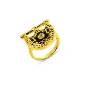 Kahila's Gold - Plated Silver Ring with Black Onyx (KC114)