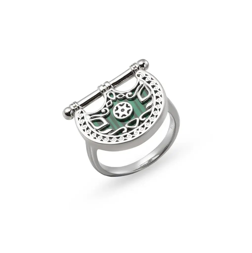 Kahilah's Silver Ring with Malachite stone (KC15)