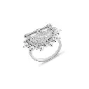 Kahila's Zircon Spiky Pearl Silver Ring (KC58)