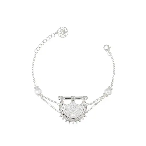 Kahila's Zircon Spiky Silver Bracelet (KC126)