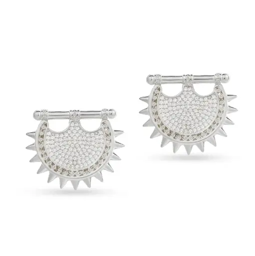 Kahila's Zircon Spiky Silver Earring (KC61)