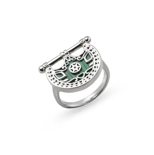Kahilah's Silver Ring with Malachite stone (KC15)