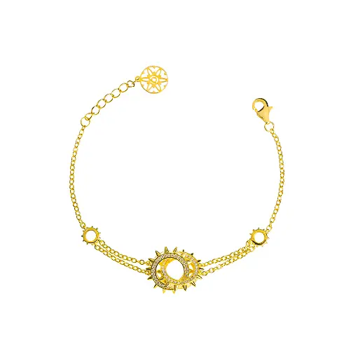 [p9257] Mushawak's Gold-Plated Silver Bracelet- Double  (MC20)