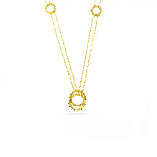 [p9650] Mushawak's Gold-Plated Silver Necklace - Large (MC16)
