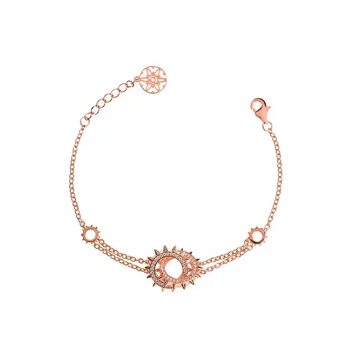 [p3485] Mushawak's Rose Gold-Plated Silver Bracelet- Double  (MC22)