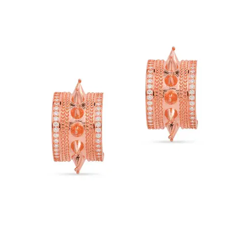 [p2530] Mushawak's Rose Gold-Plated Silver Earrings - Large (MC2)