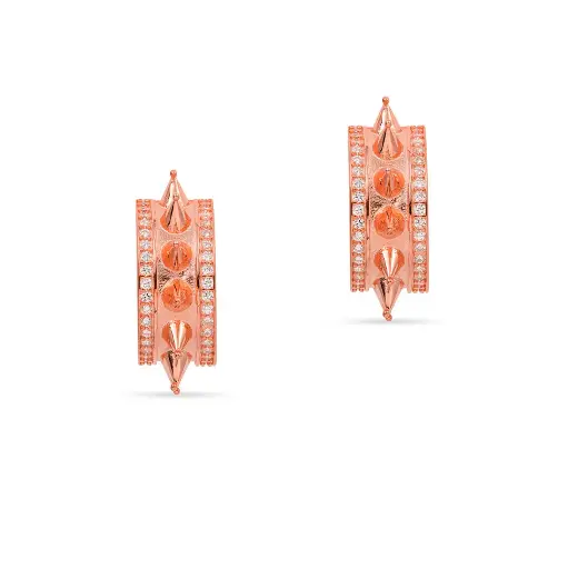 [p2726] Mushawak's Rose Gold-Plated Silver Earrings - Small (MC5)