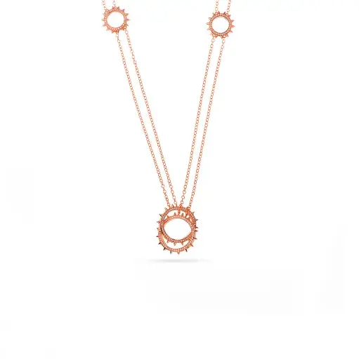 [p1231] Mushawak's Rose Gold-Plated Silver Necklace - Large (MC15)