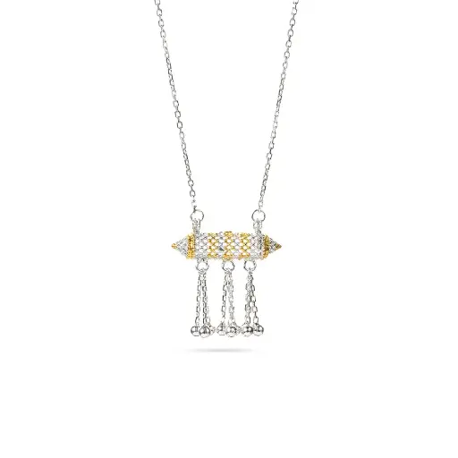 [p0037] Omani Silver Necklace,  partially gold plated  (ON230)