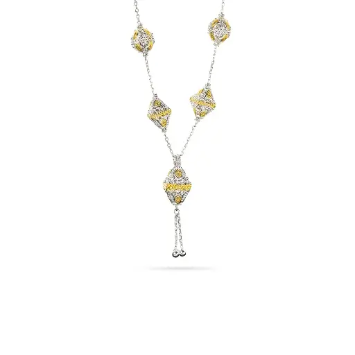 [p9478] Omani Silver Necklace,  partially gold plated - rosary (ON161)