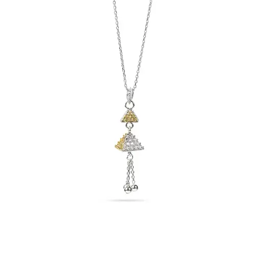 [H03589] Omani Silver Necklace, partially gold plated (ON348)