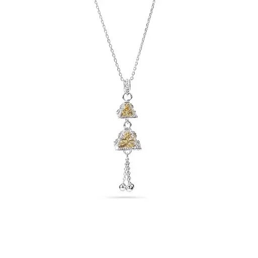 [H03592] Omani Silver Necklace, partially gold plated (ON351)