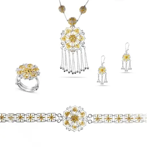 [H01625] Omani Silver Set, partially gold plated - Merriyah (OS113)