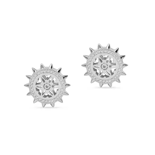 [p8677] Spiky's Silver Earring (SPC3)