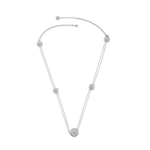 [p1675] Spiky's Silver Necklace - Large (SPC14)
