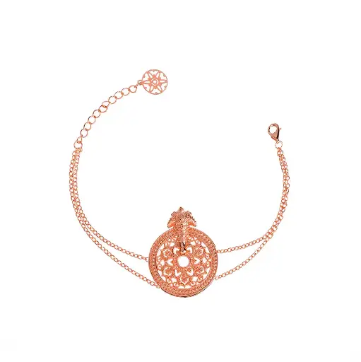 [p2637] Sumood's Rose Gold-Plated Silver Bracelet (SC12)