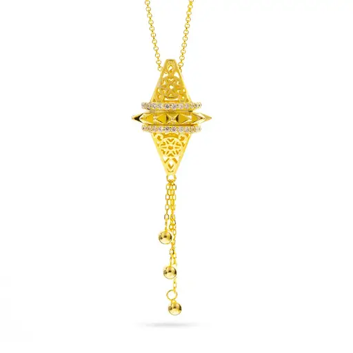 [p2632] Zayan's Gold-Plated Silver Necklace with drops - Large (ZC51)
