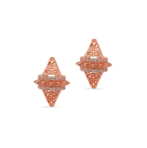 [p5764] Zayan's Rose Gold-Plated Silver Earring - small (ZC23)